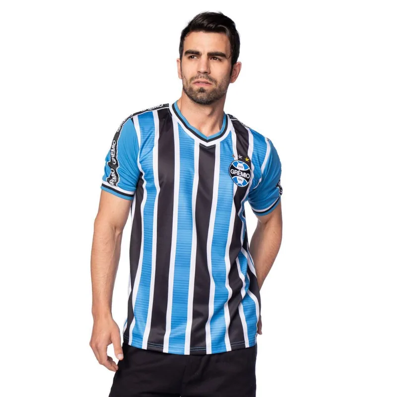 Camiseta Masculina Lotus Grêmio Tricolor Azul/Preto - M
