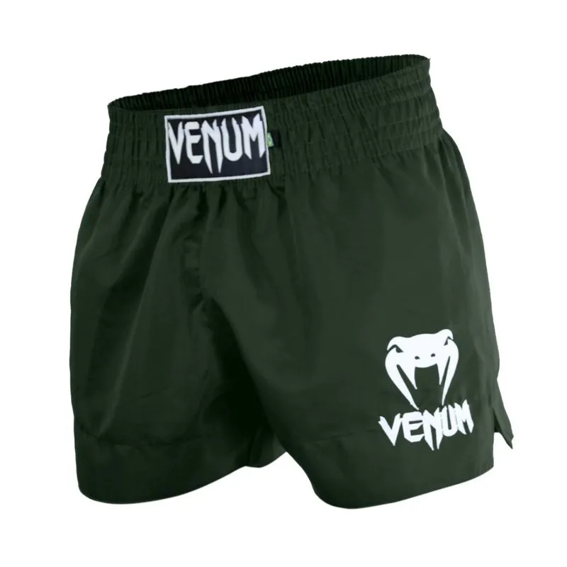 Short Muay Thai Venum Classic Dark - Verde Militar