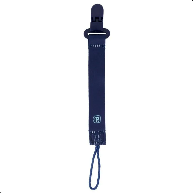 Prendedor de Chupeta Liso 14CM Silicone Hipoalergenico Azul Marinho Pimpolho Unico