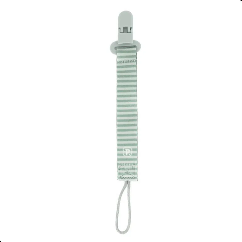 Prendedor de Chupeta Listras 14cm Silicone Cinza Pimpolho