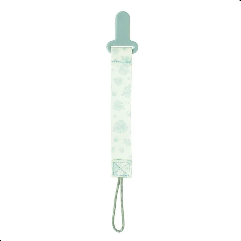 Prendedor de Chupeta com Desenho 14CM Silicone Verde Folhas Pimpolho Unico