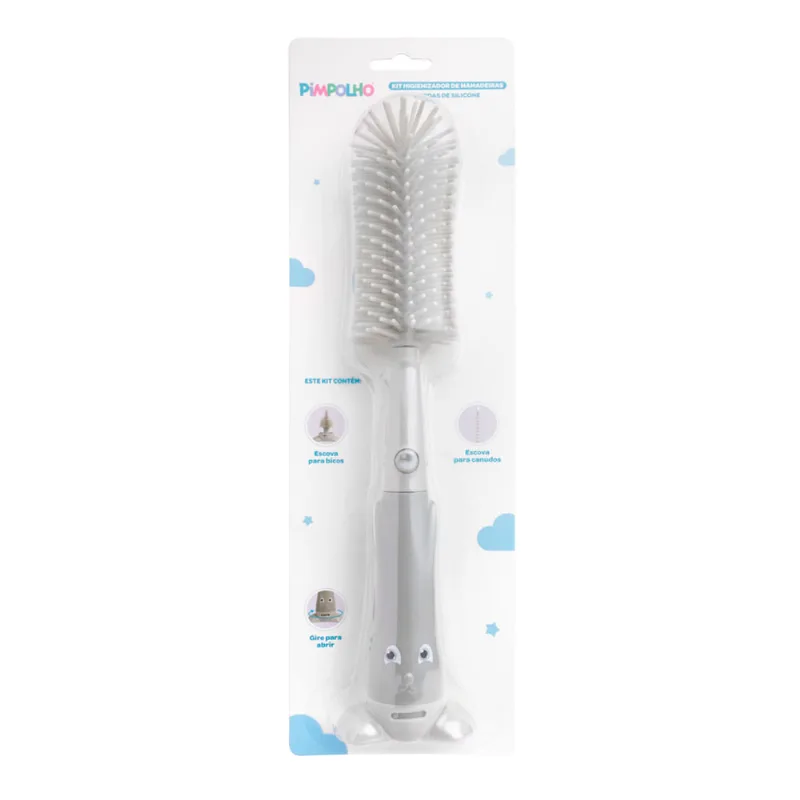 Kit Higienizador Pimpolho Escova para Mamadeira com 3 Peças