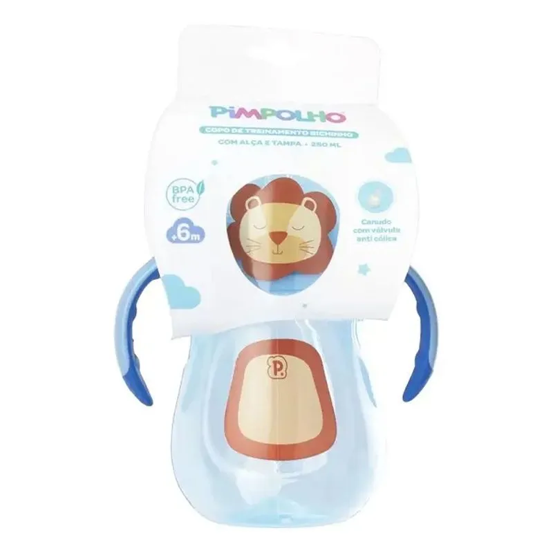 Copo De Treinamento Bichinho Com Alça E Tampa 280ml - Pimpolho