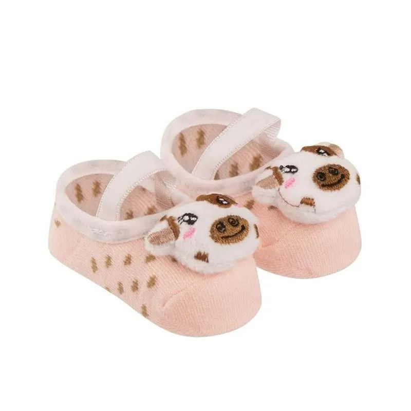 Meia Infantil Pimpolho Bichinho 0-15 Led Vaquinha Rosa (MP)