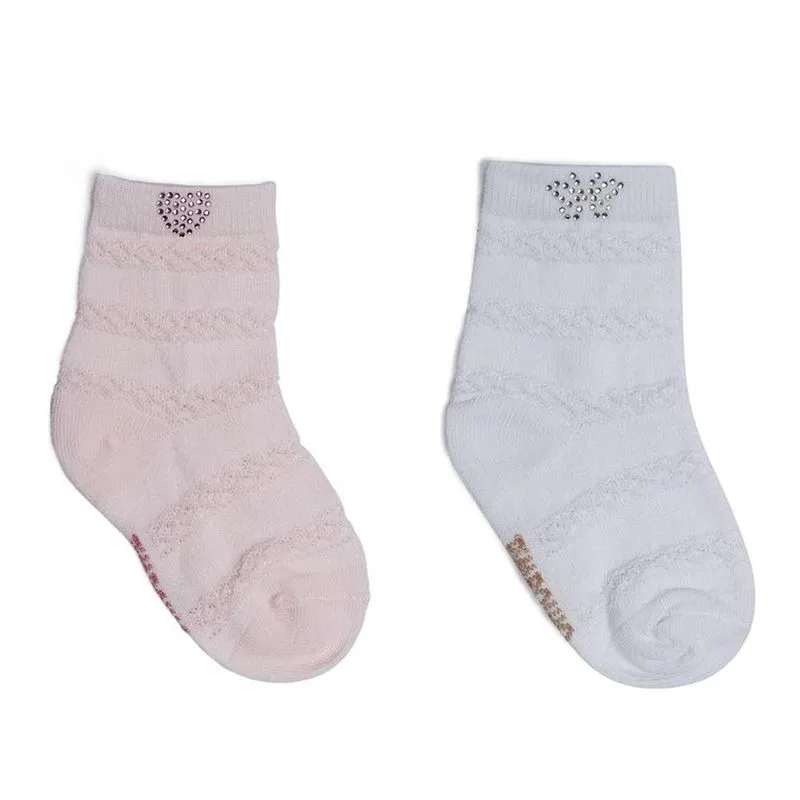 Kit Meia Infantil Pimpolho 2 Pares N° 21-25 Com Strass Sortido (MP)