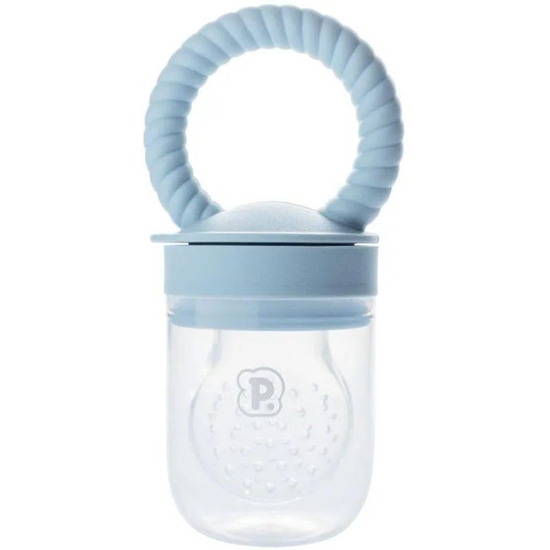 Porta Frutinhas Para Bebê Introdução Alimentar Silicone Livre De Bpa Azul Pimpolho Único