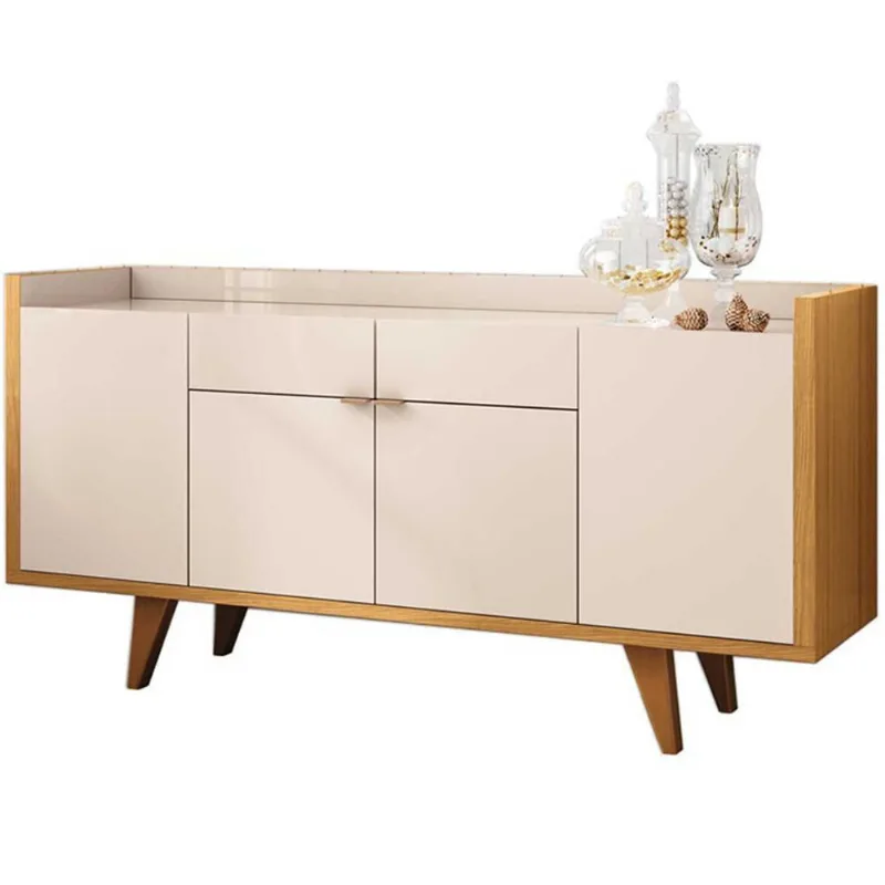 Aparador Para Sala Buffet Com 04 Portas 02 Gavetas Havana B01 Off White Cinamomo - Lyam Decor - Lyam Decor
