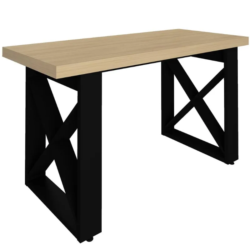 Mesa Para Escritório Escrivaninha Home Office 135x75 cm Tokyo A02 Carvalho Preto - Lyam Decor