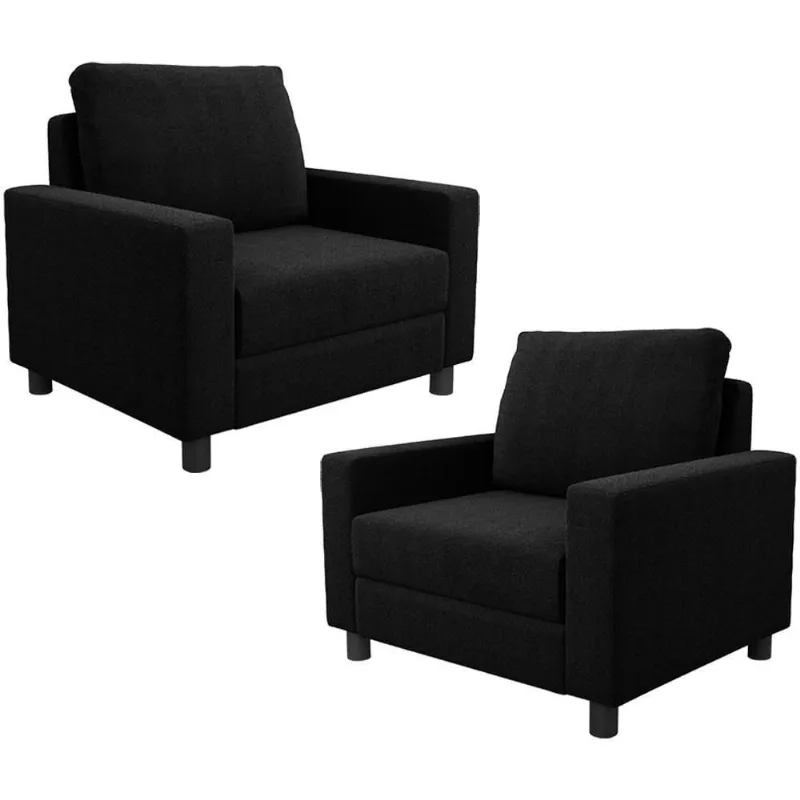 Poltrona Decorativa Para Sala De Estar E Recepção Malta L02 Bouclê Preto - Lyam Decor
