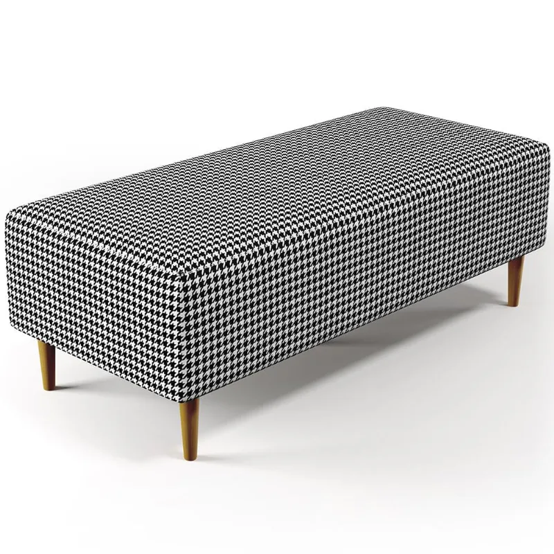 Puff Decorativo Sala de Estar Bali W01 Pés Palito 120x50cm Pied Poule - Lyam Decor