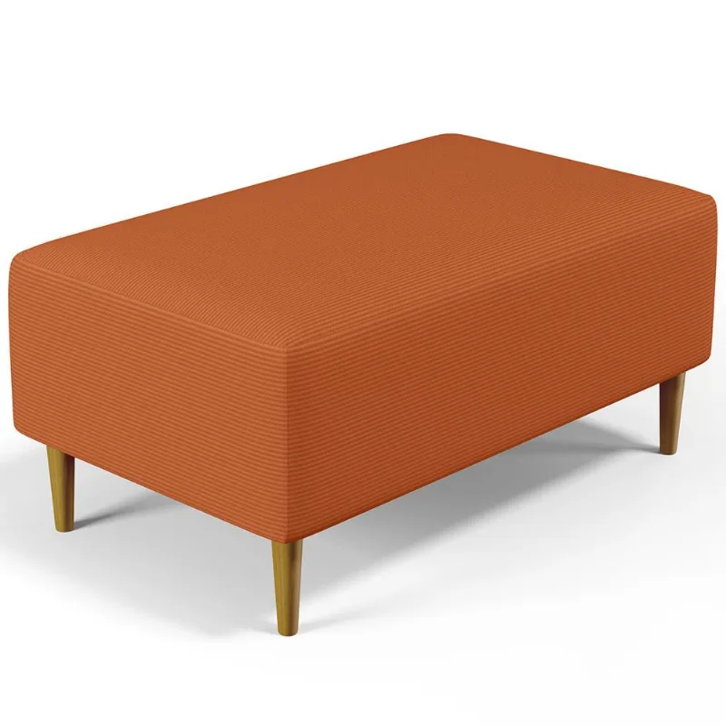 Puff Decorativo Sala de Estar Cléo W01 Pés Palito 90 cm Tecido Terracota - Lyam Decor
