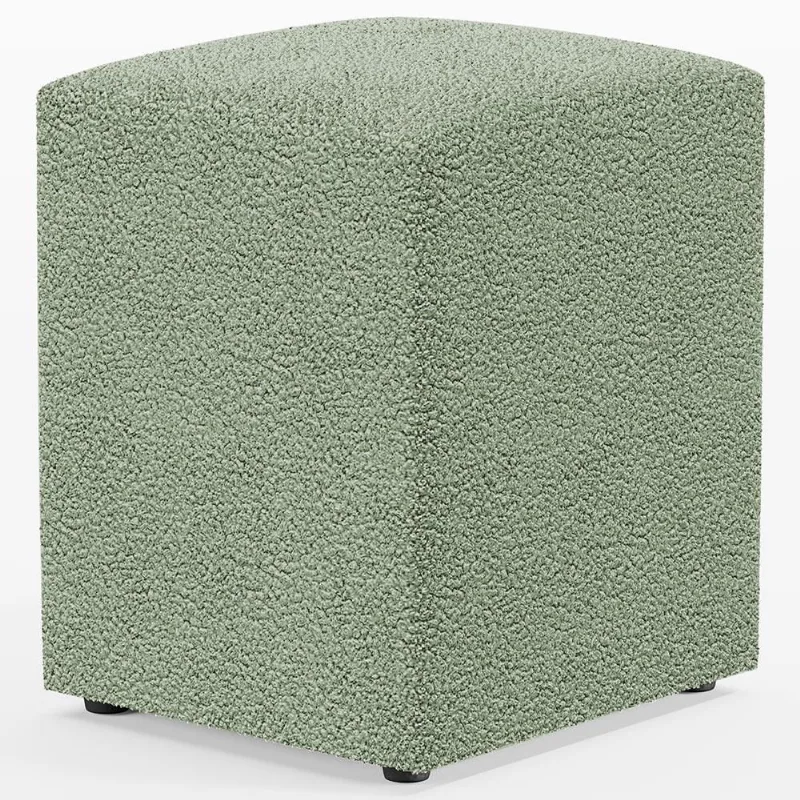 Puff Quadrado Decorativo Sala De Estar L02 Bouclê Oliva - Lyam Decor