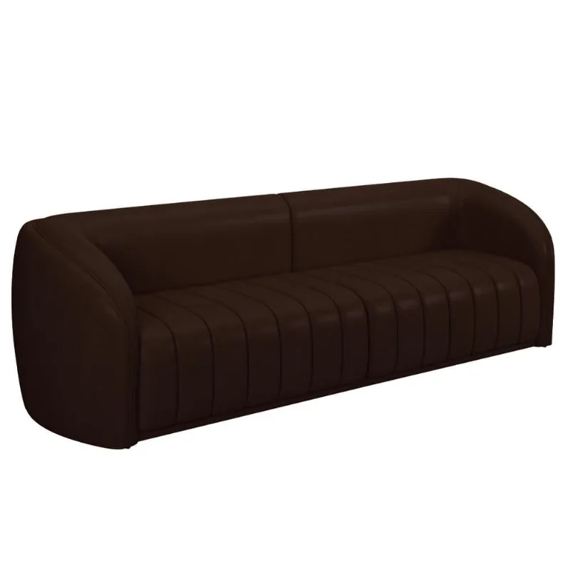 Sofá 4 Lugares Para Sala 292cm Lazio M03 Corano Marrom - Lyam Decor - Lyam Decor
