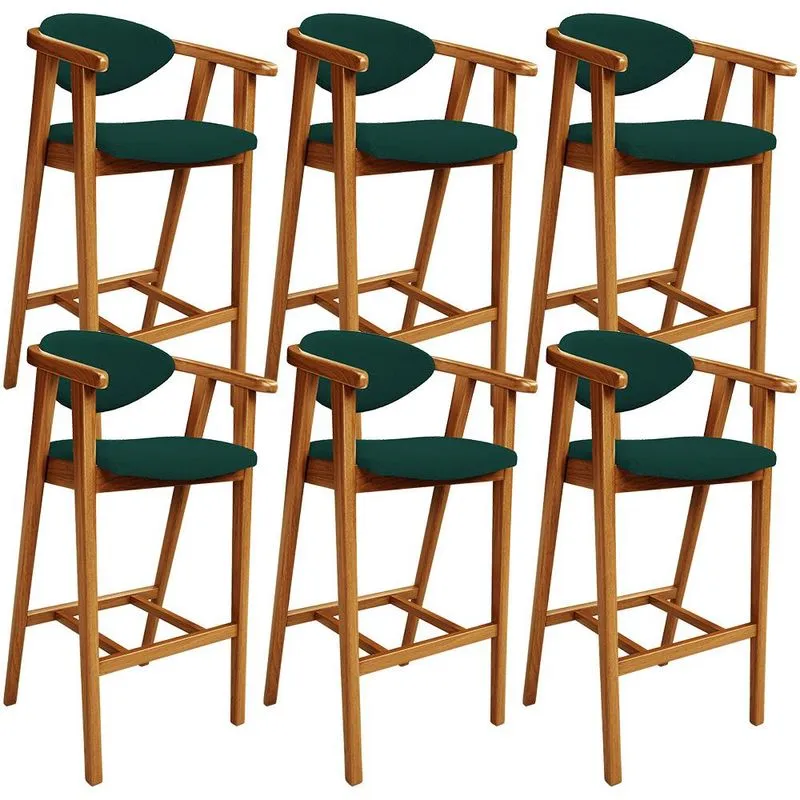Kit 06 Banquetas Alta Para Cozinha Bancada Bar Sala de Jantar Fixa Cecília L02 Bouclê Verde - Lyam
