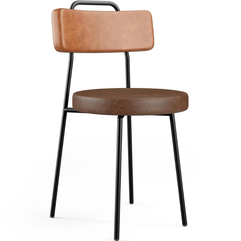 Cadeira Decorativa Estofada Para Sala De Jantar Barcelona L02 Couríssimo Camel Marrom - Lyam - Lyam Decor