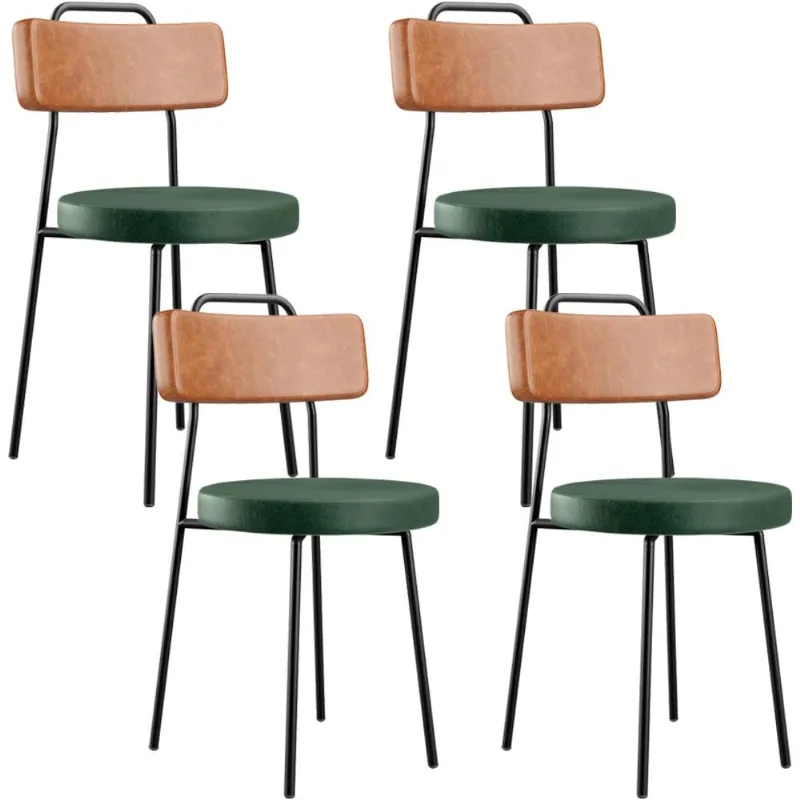 Kit 04 Cadeiras Decorativas Estofada Sala Jantar Barcelona L02 Couríssimo Camel Facto Verde - Lyam - Lyam Decor