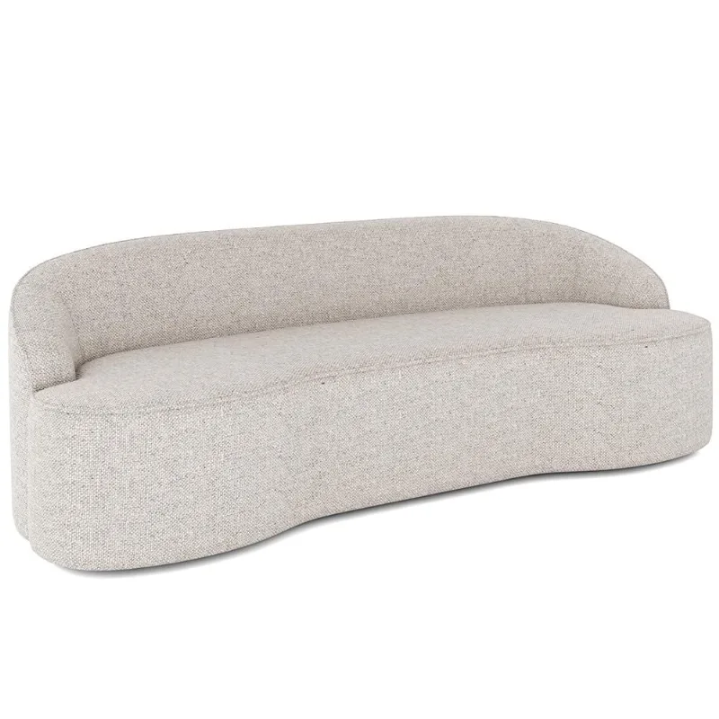 Sofá 3 Lugares Curvo Sala de Estar Living Lótus D02 Linho Cru 180 cm D-461 - Lyam Decor - Lyam Decor