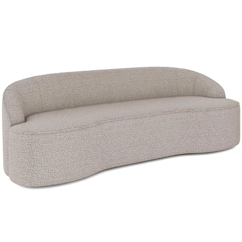 Sofá 4 Lugares Curvo Sala de Estar Living Lótus D02 Bouclê Bege 260 cm B-62 - Lyam Decor - Lyam Decor