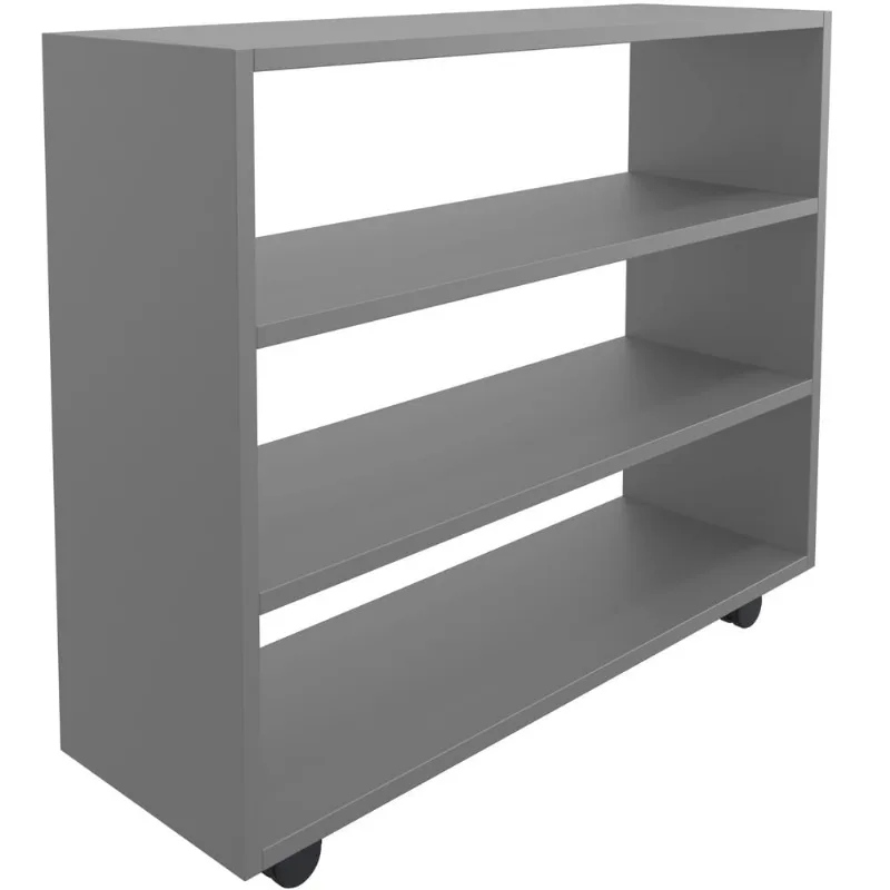Sapateira Multiuso Organizador Com 03 Prateleiras E Rodizio Pérola L03 Cinza - Lyam - Lyam Decor