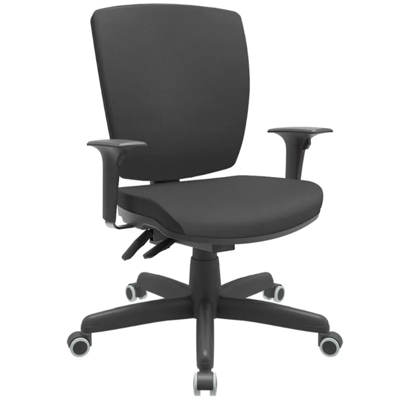 Cadeira de Escritório Diretor Office Base Giratória Preto Alta Flexi P03 Vinil Preto - Lyam - Lyam Decor