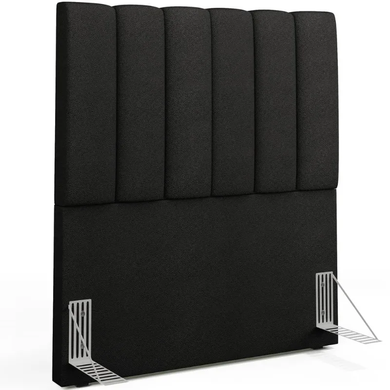 Cabeceira Cama Box Painel Solteiro 100 cm Dália W01 Poliéster Preto - Lyam - Lyam Decor