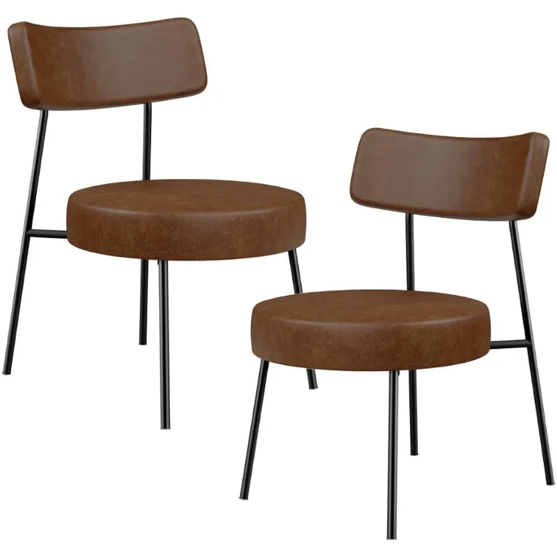 Kit 02 Poltronas Decorativas Para Sala De Estar Base Fixa Londres L02 Couríssimo Marrom - Lyam - Lyam Decor