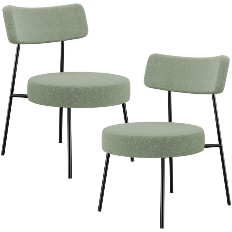 Kit 02 Poltronas Decorativas Para Sala De Estar Base Fixa Londres L02 Bouclê Oliva - Lyam - Lyam Decor