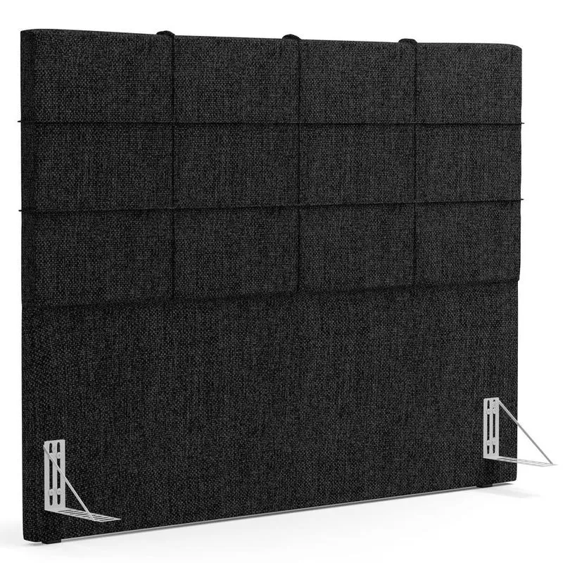 Cabeceira Cama Box Casal King 195 cm Roma W01 Linho Chumbo - Lyam