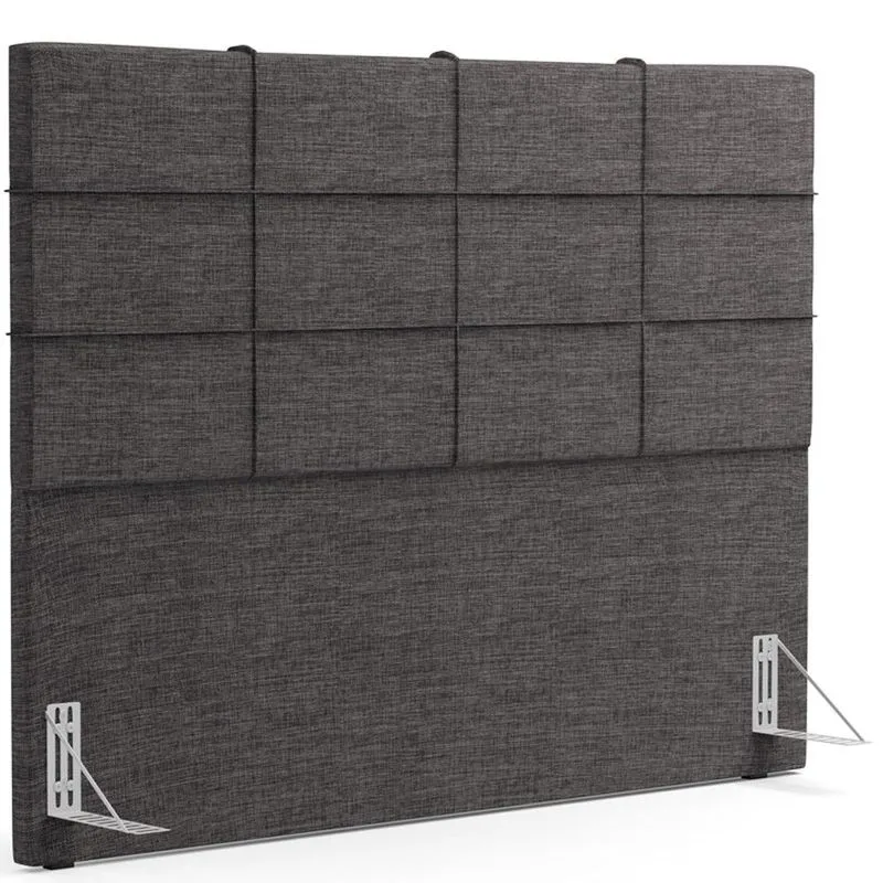 Cabeceira Cama Box Casal King 195 cm Roma W01 Linho Cinza Escuro - Lyam