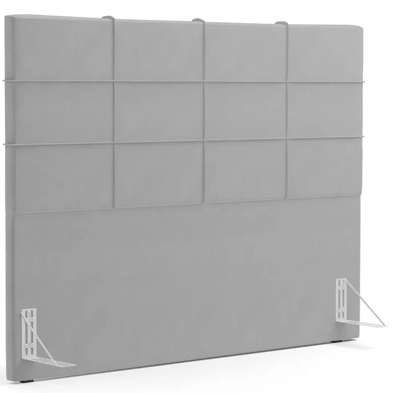 Cabeceira Cama Box Casal King 195 cm Roma W01 Suede Cinza - Lyam