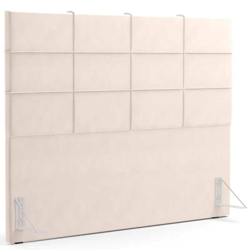 Cabeceira Cama Box Queen 160 cm Roma W01 Suede Bege - Lyam - Lyam Decor