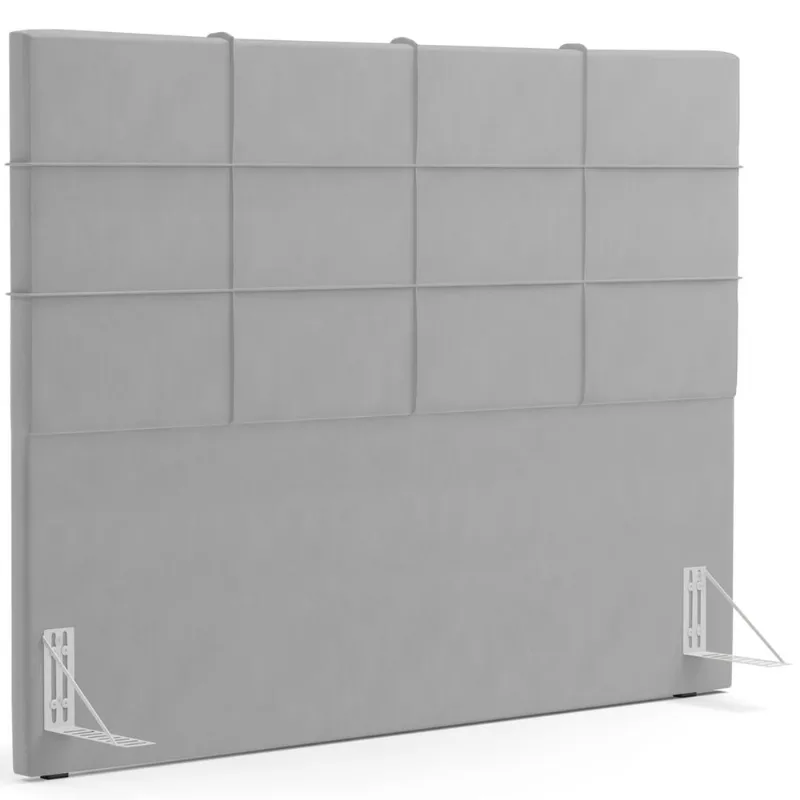 Cabeceira Cama Box Queen 160 cm Roma W01 Suede Cinza - Lyam - Lyam Decor