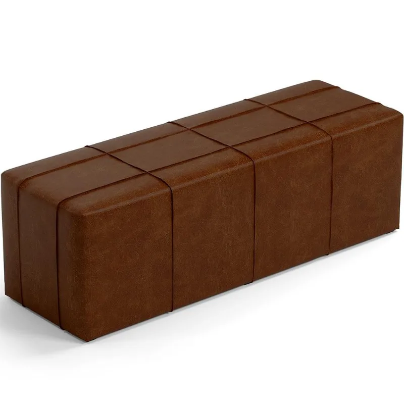 Puff Decorativo Living Sala de Estar 140 cm Roma W01 Couríssimo Marrom - Lyam