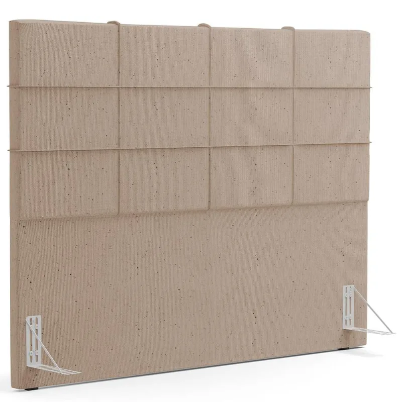 Cabeceira Cama Box Queen 160 cm Roma W01 Linho Bege Escuro - Lyam