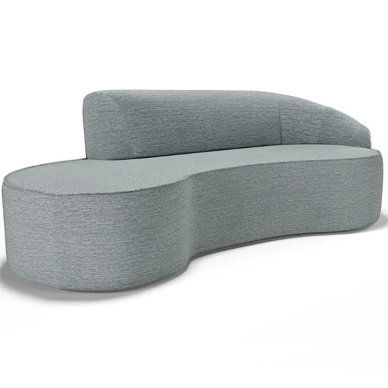 Sofá 5 Lugares Curvo Sala de Estar Living Firenze Direito D02 Linho Cru 300 cm D-474 - Lyam - Lyam Decor