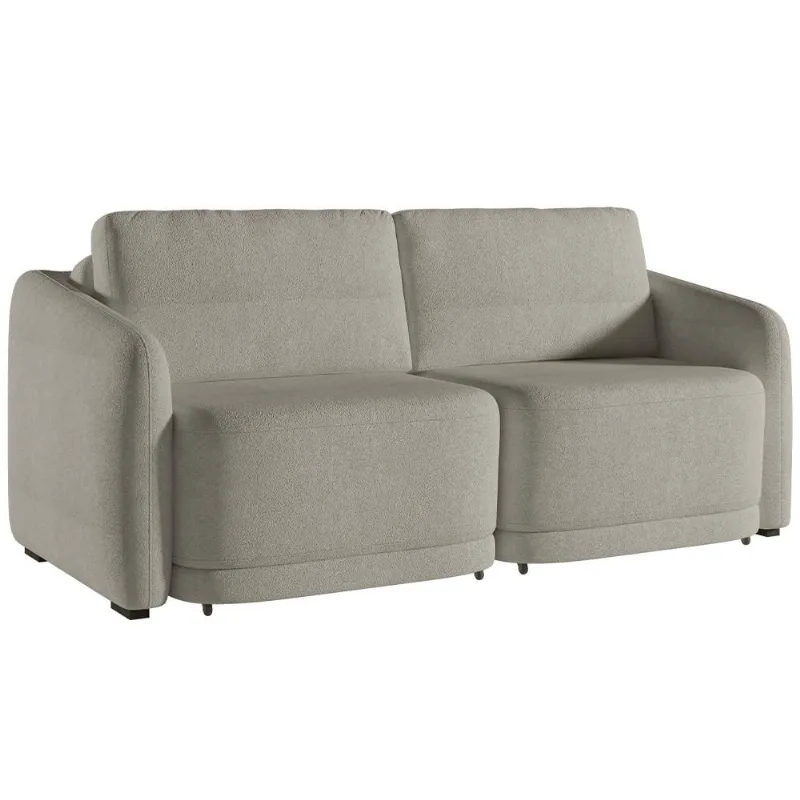 Sofá Cama para Sala de Estar 3 Lugares 236cm Montserrat K01 Bouclê Bege - Lyam Decor - Lyam Decor