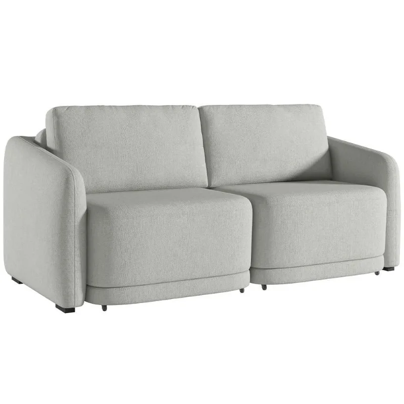 Sofá Cama Para Sala De Estar 3 Lugares 236cm Montserrat K01 Linho Cinza - Lyam Decor - Lyam Decor