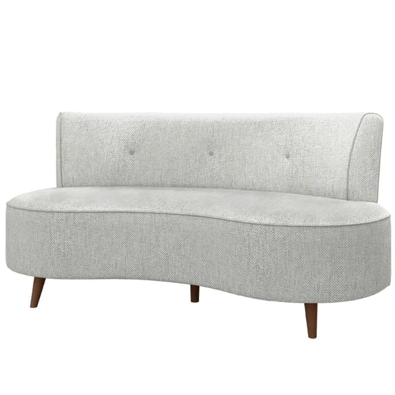 Sofá Chaise Living 2 Lugares 135cm para Sala Istambul K01 Linho Cinza - Lyam Decor - Lyam Decor