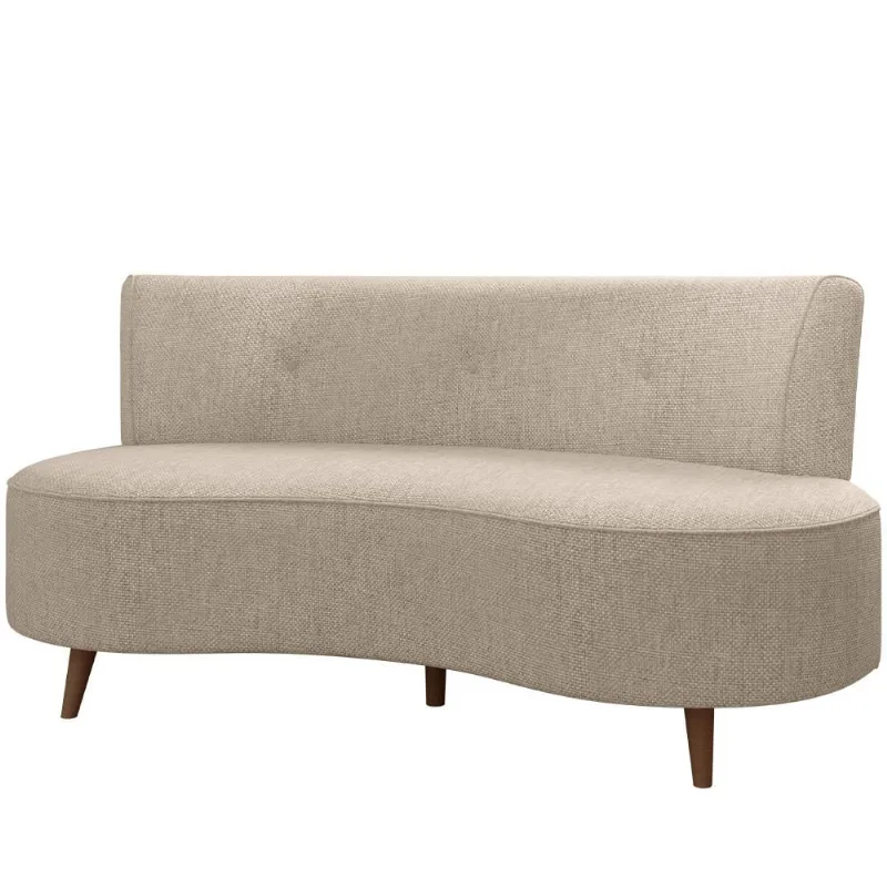 Sofá Chaise Living 2 Lugares 135cm para Sala Istambul K01 Linho Bege - Lyam Decor - Lyam Decor