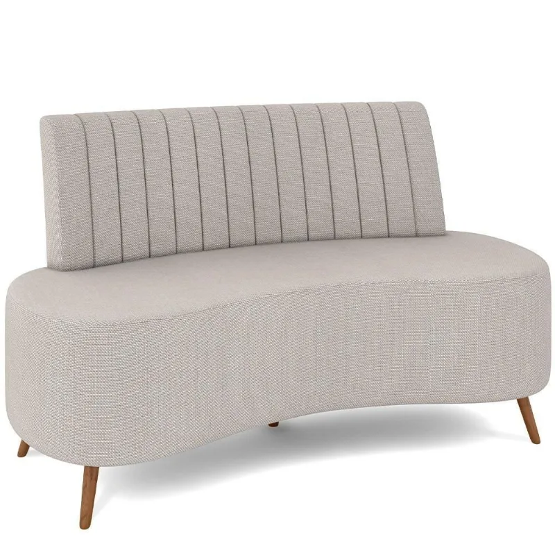 Sofá Chaise Living 2 Lugares 160cm Para Sala Cayman K01 Linho Cru - Lyam Decor