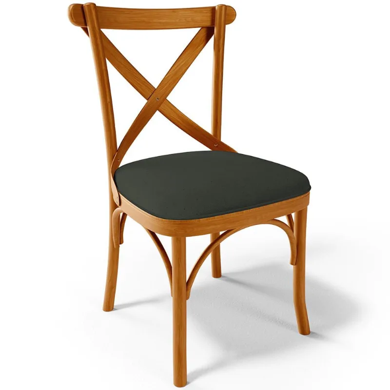 Cadeira Para Sala de Jantar e Estar Living Estofada Ávila L02 Linho Verde Musgo - Lyam - Lyam Decor