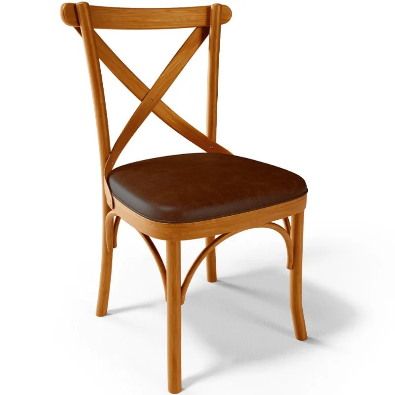 Cadeira Para Sala de Jantar e Estar Living Estofada Ávila L02 Couríssimo Marrom - Lyam - Lyam Decor