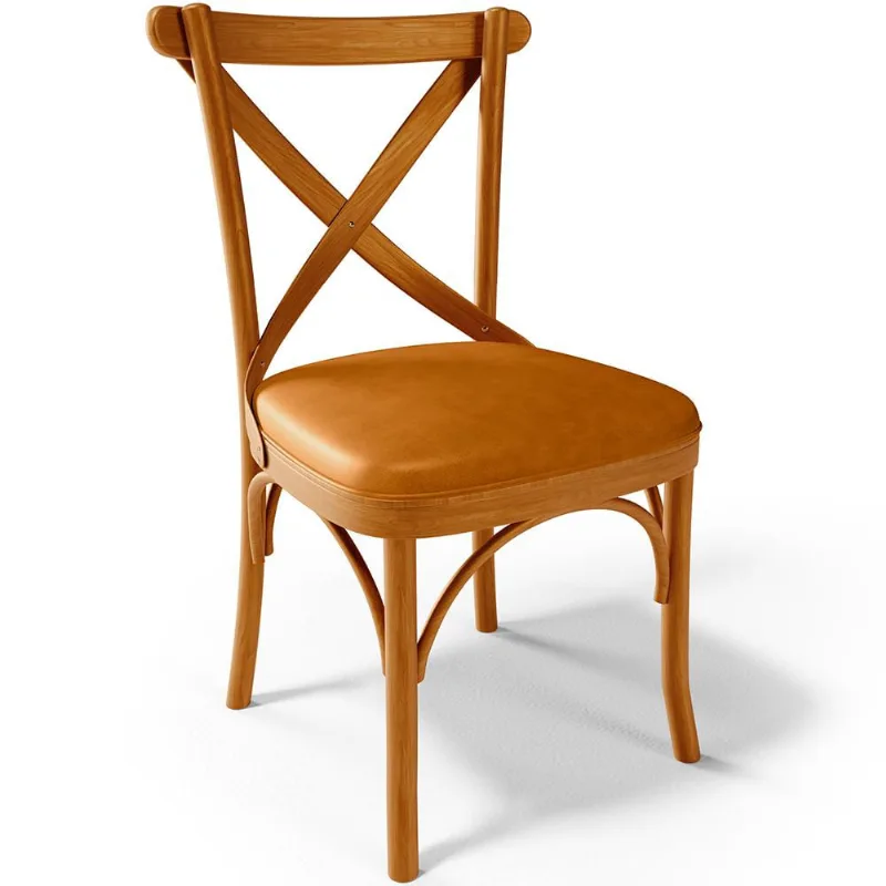 Cadeira Para Sala de Jantar e Estar Living Estofada Ávila L02 Couríssimo Whisky - Lyam - Lyam Decor