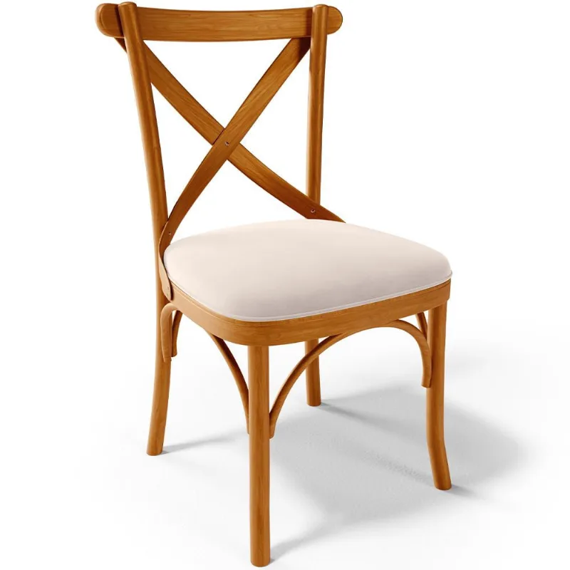 Cadeira Para Sala de Jantar e Estar Living Estofada Ávila L02 Suede Bege - Lyam - Lyam Decor