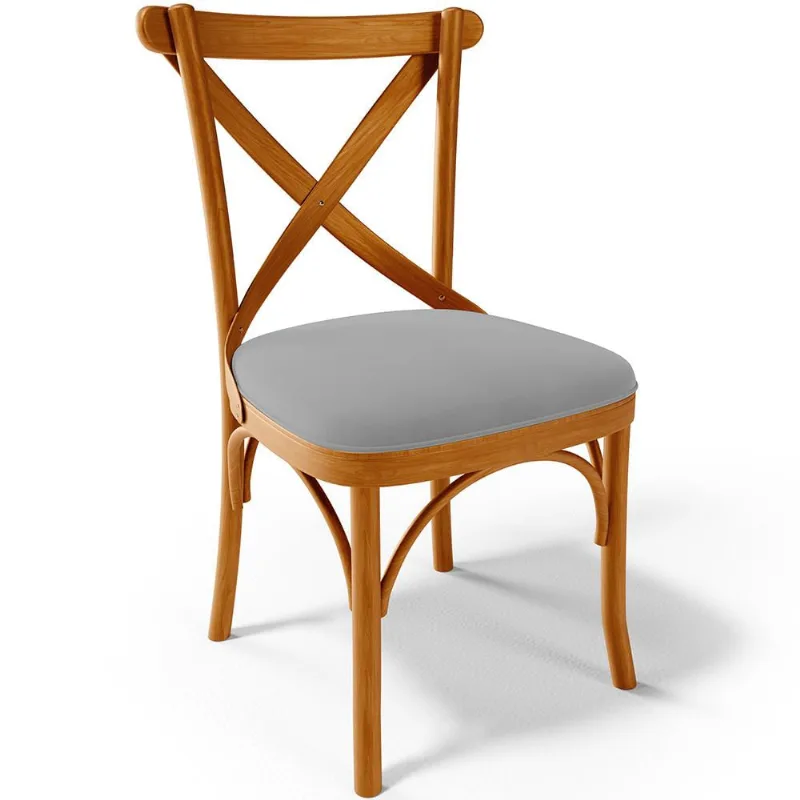 Cadeira Para Sala de Jantar e Estar Living Estofada Ávila L02 Suede Cinza - Lyam - Lyam Decor