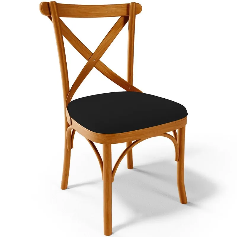 Cadeira Para Sala de Jantar e Estar Living Estofada Ávila L02 Suede Preto - Lyam - Lyam Decor