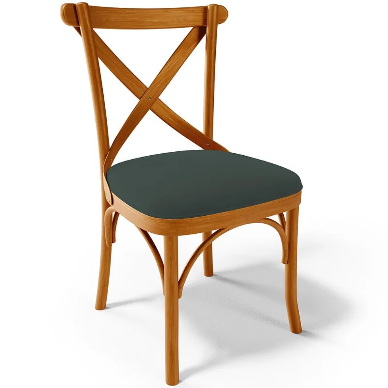 Cadeira Para Sala de Jantar e Estar Living Estofada Ávila L02 Suede Verde Musgo - Lyam - Lyam Decor