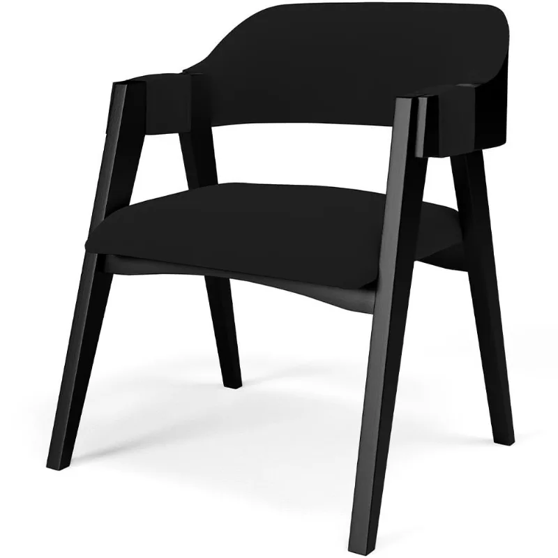 Cadeira Para Sala de Jantar Estar Living Estofada Suran L02 Preto Suede Preto - Lyam Decor - Lyam Decor