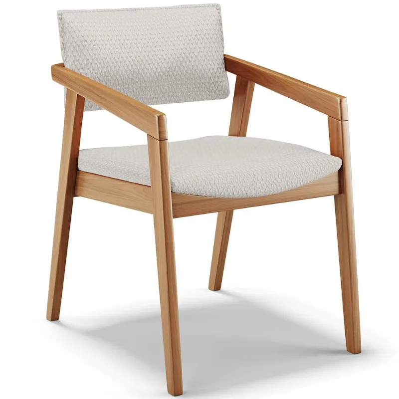 Cadeira Para Sala de Jantar Estar Living Giorgia B04 Bouclê Cru - Lyam Decor
