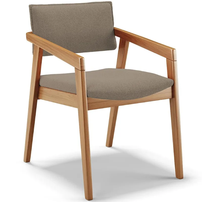Cadeira Para Sala de Jantar Estar Living Giorgia B04 Bouclê Bege - Lyam Decor